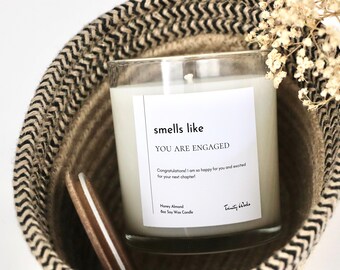 Smells Like Candle for Engagement Gift Unique Engagement Announcement Gift Personalized Smells Like You Are Getting Engaged Gift for Couple