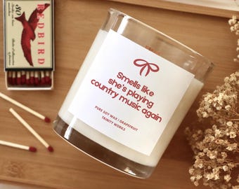 Country Music Lover Gift - Cowgirl Gift - Country Gifts for Her - Cowboy Candle - Rodeo Gift - Handmade Soy Candle - Personalized Gifts
