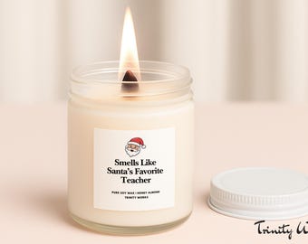 Christmas Teacher Gift - Candle Gift for Teacher - Personalized Teacher Gift - Holiday Gift for Teacher Appreciation Gift for Teacher