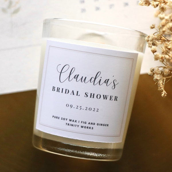 Personalized Bridal Shower Favor - Bridal Shower Gift for Guest - Bridal Shower Favors - Bridal Party Favors in Bulk - Small Soy Candle