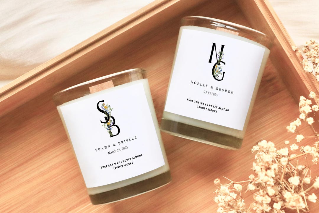 Personalized Wedding Favor for Guest - Custom Candle Favors for Wedding ...