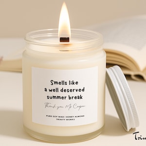 Teacher Gifts - Gift for Teacher Appreciation Gifts Personalized - Teacher Candle Gifts for Teacher - Smells Like Summer Break - 7oz Candle