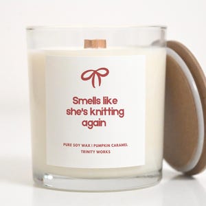 Knitting Gift Smells Like Knitting Again Candle - Candle for Crocheter - Knitting Gift Candle - Knitter Gift Idea - Knitting Hobby Gift