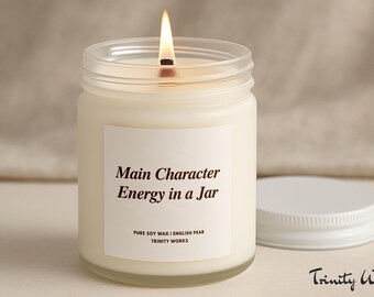 Leo Energy Scented Candle - Funny July Birthday Candle Gift for Best Friend - Funny Birthday Gift for Leo Birthday - Personalized Leo Candle