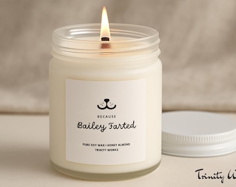 Dog Fart Candle - Funny Dog Candle Gift for New Dog Owner - Pet Owner Gift - Dog Mom or Dog Dad Gift - Dog Lover Gift Personalized Candle
