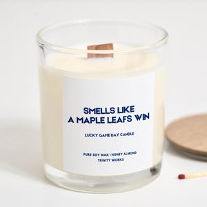 Smells Like A Maple Leafs Win Candle - Personalized Candle Gift - Toronto Maple Leafs Fan Gift - NHL Maple Leafs - Hockey Lover Gift Custom image 2