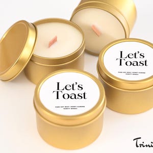 Bridesmaid Gift - Bridesmaid Candles - Bridesmaid Proposal - Maid of Honor Gifts - Let's Toast Candle - Maid of Honor Gift Box Candles