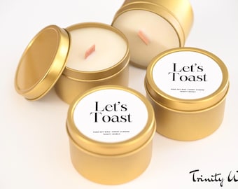 Bridesmaid Gift - Bridesmaid Candles - Bridesmaid Proposal - Maid of Honor Gifts - Let's Toast Candle - Maid of Honor Gift Box Candles