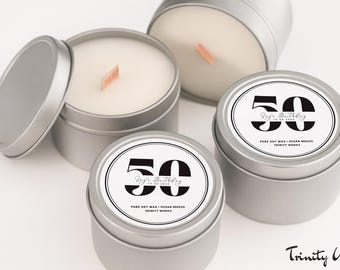 Personalized Any Age Birthday Favors - 50th Birthday Party Bulk Gifts - 60th Birthday Favor for Guests - Birthday Candle Favor Personalized