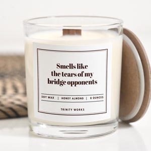 Cadeau de bridge - Sent les larmes de mes adversaires de bridge - Cadeaux amusants - Jeu de cartes de bridge - Cadeau de joueur de bridge - Cadeau personnalisé - Soja 8 oz