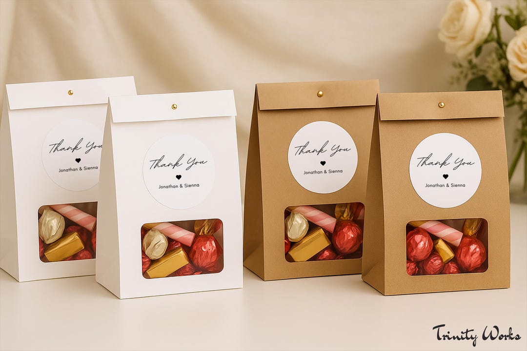Personalized Wedding Favor Bag - Party Favors Bag and Custom Sticker ...