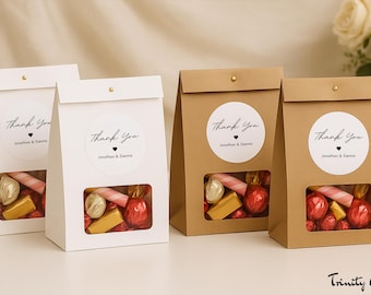 Personalized Wedding Favor Bag - Party Favors Bag and Custom Sticker - Thank you Treat Bag - Bridal Shower Favor Bags - Birthday Favor Bags