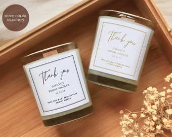 Personalized Bridal Shower Favors - Thank You Favor For Guest in Bulk - Minimalist Party Favor - Custom Wedding Favor for Guest - 2oz Candle