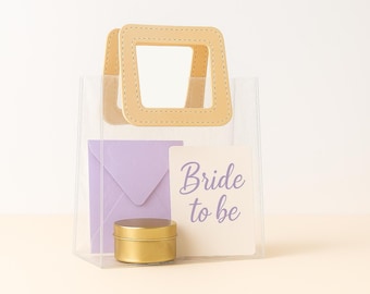 10 PCS Small Clear Plastic Gift Bags with Handles - Transparent Wedding Party Favor Bag - Bulk Gift Bags Bulk for Wedding Birthday and Party