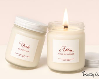 Bridesmaid Gifts - Maid of Honor Proposal - Bridesmaid Gifts for Bachelorette Party - Bridesmaid Candle Proposal Gifts - Personalized Gift