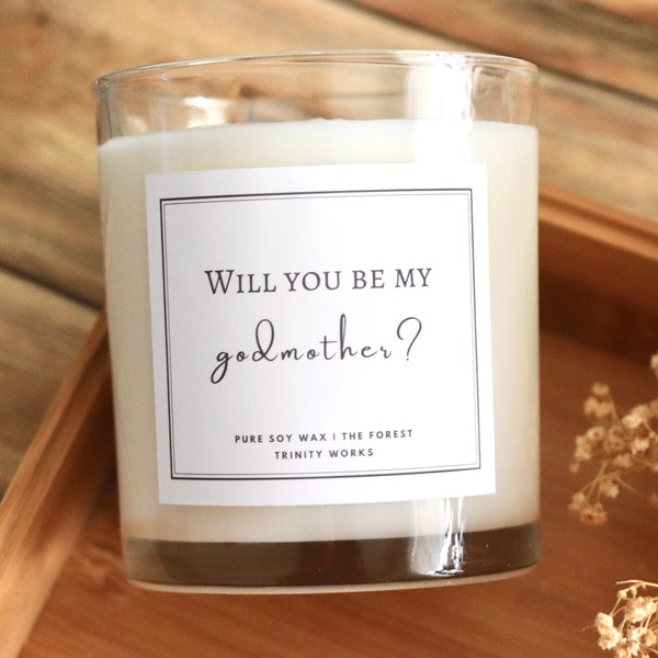 Godmother Proposal - Proposal Ideas - Godmother Candle - Will You Be My Godmother Gift - Baptism Candle - Soy Wax - 8oz Scented Candle