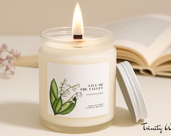 Lily of the Valley Candle - Spring Candle - Floral Scented Soy Candle - Elegant Home Fragrance Gift - Gift for Women - Spring Home Decor