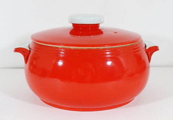 Vintage MCM Hall's Superior Quality Red newest Casserole Dish USA