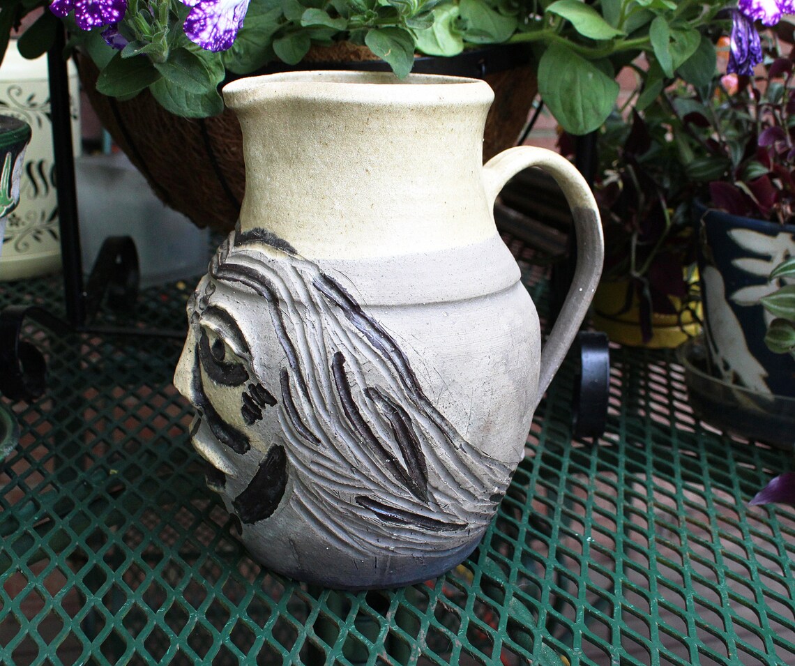 Vintage American Appalachian Folk Art Clay Earthenware Face Etsy