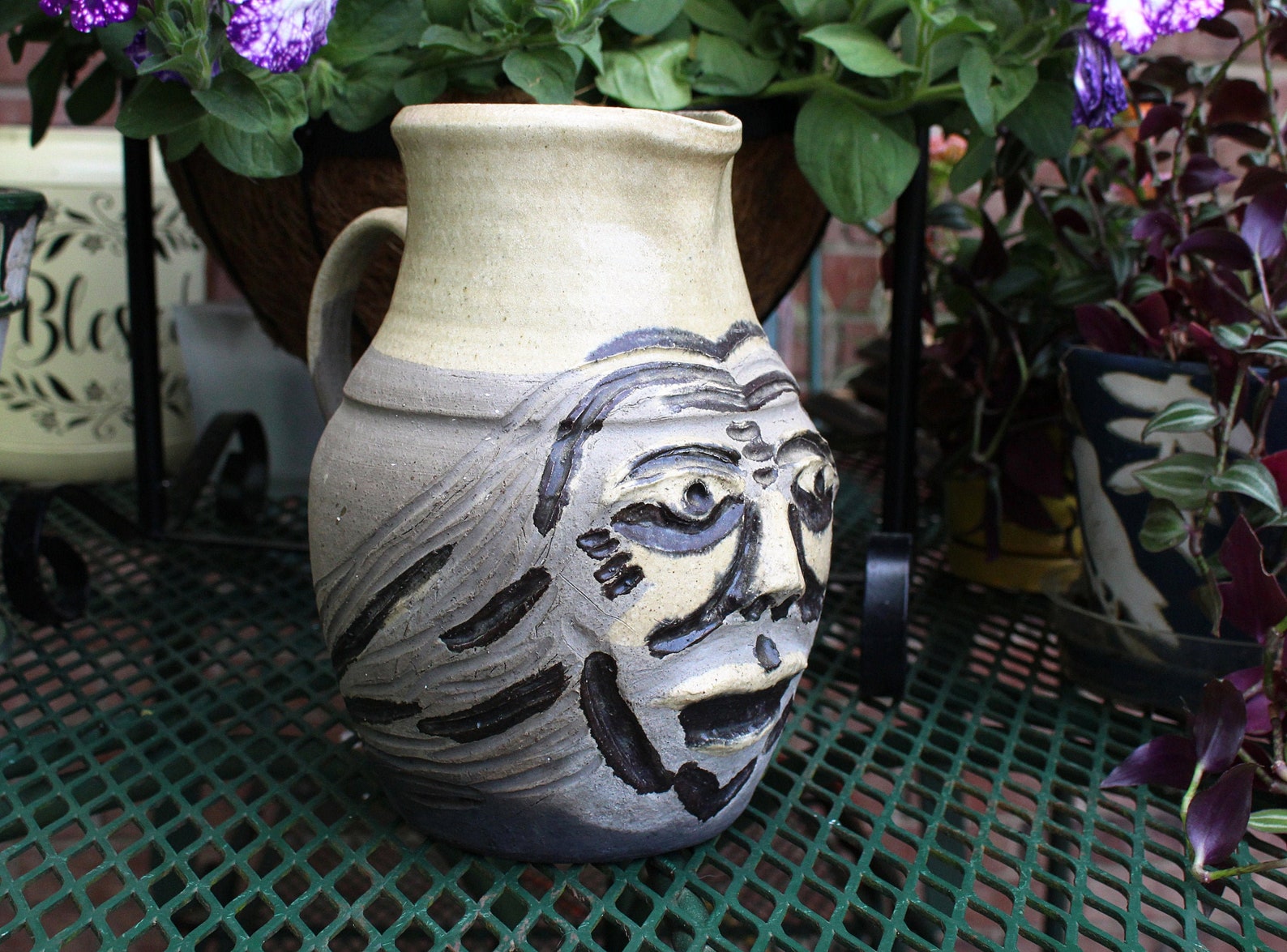 Vintage American Appalachian Folk Art Clay Earthenware Face Etsy