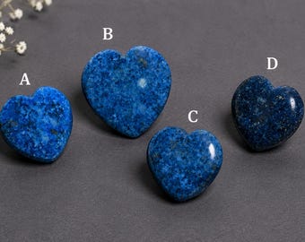 Natural Lapis Lazuli Heart Cabochon Blue Loose Gemstone For Jewelry Making