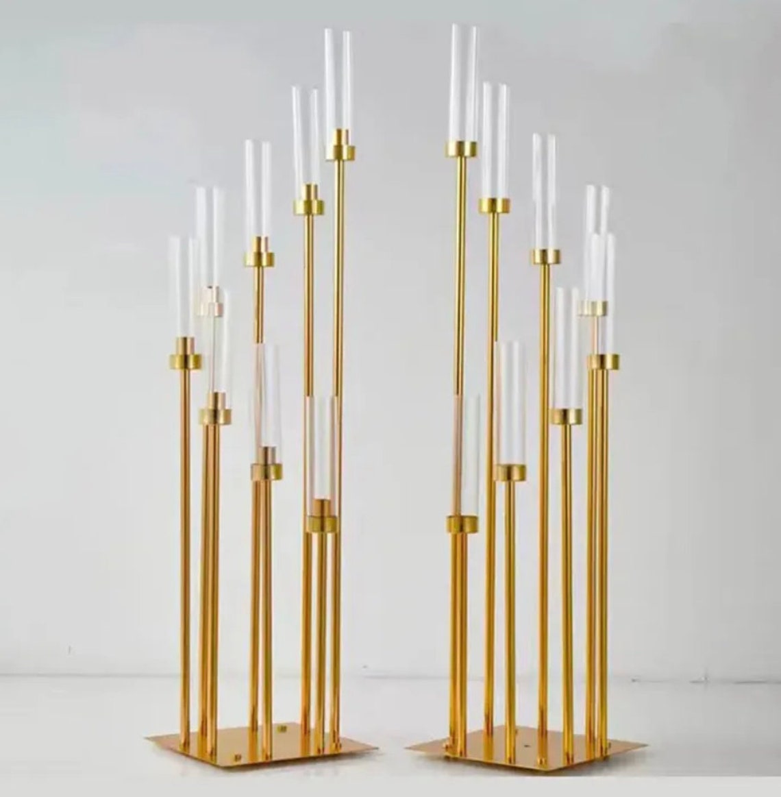 Gold Wedding Centerpieces and Table Decorations Candlesticks Holder ...