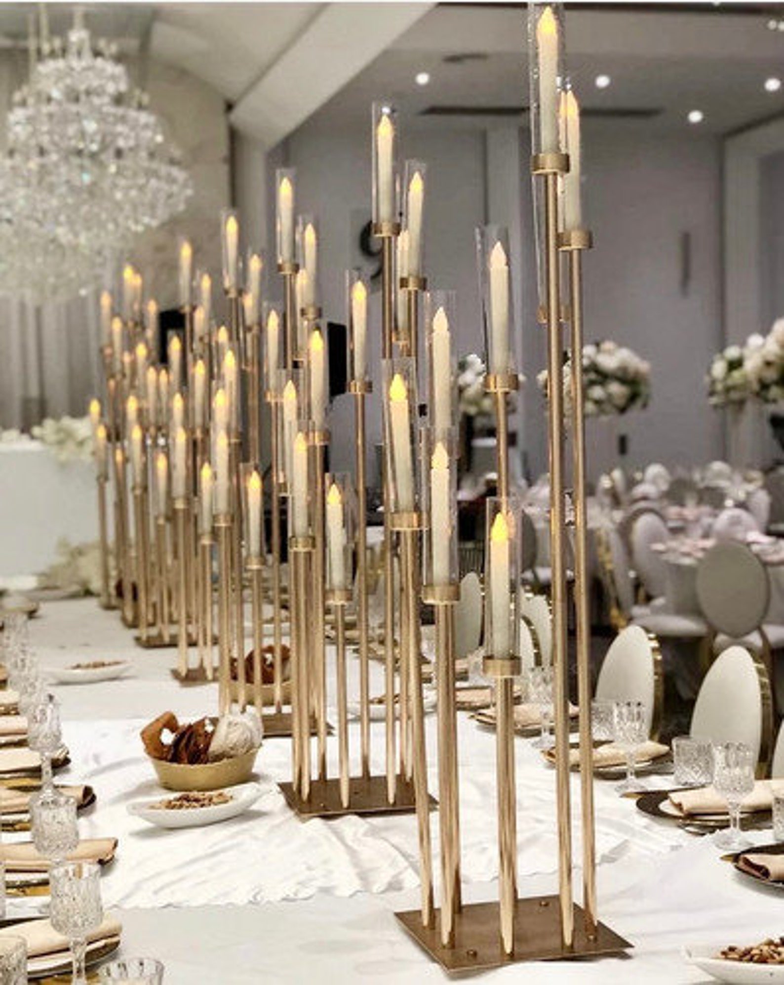 Gold Wedding Centerpieces and Table Decorations Candlesticks Holder