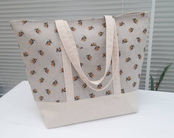 Bumblebee Tote book bag - size L