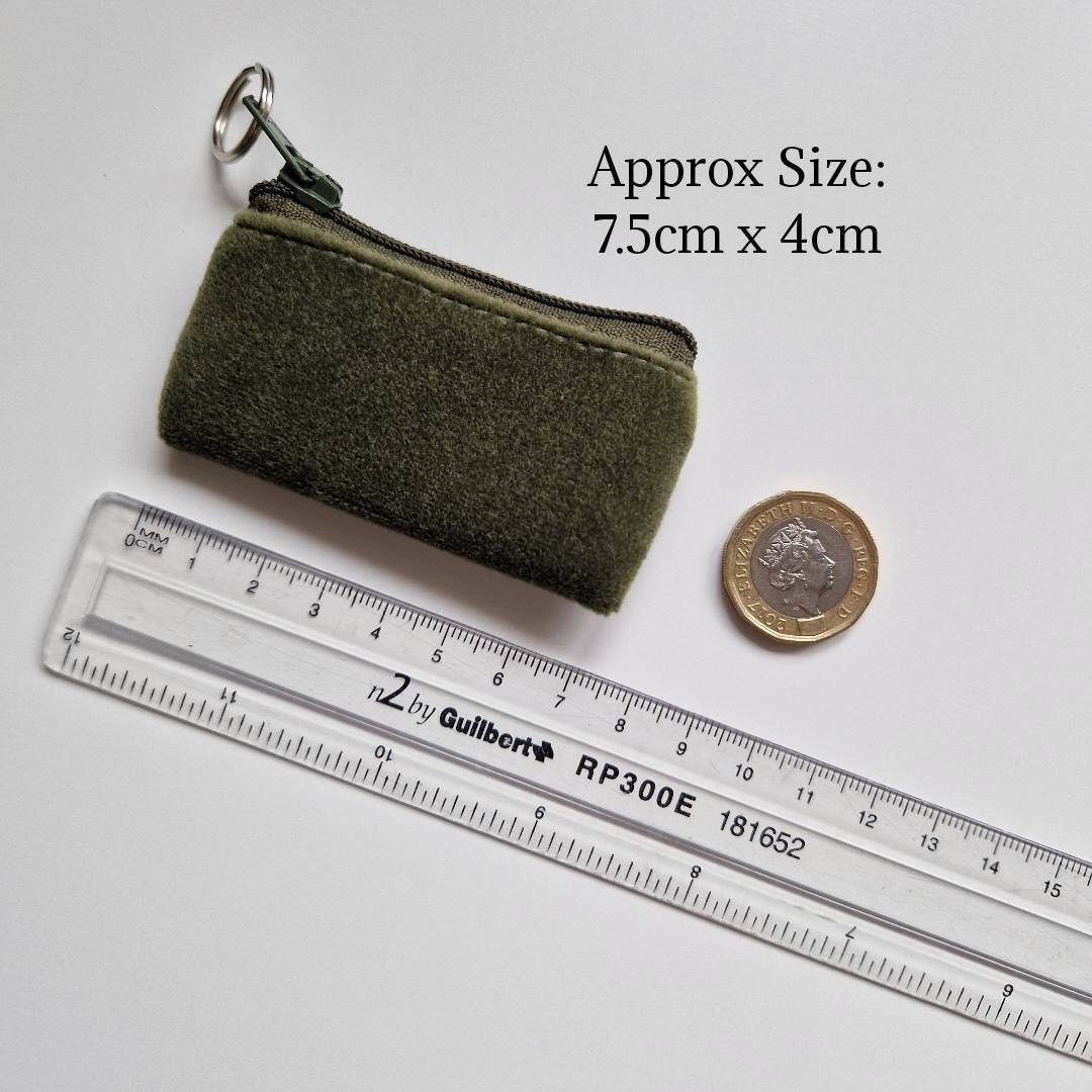 Mini Keyring Coin Purse Made From Brushed Lined Cotton or Mini Keyring Coin Purse Made From Brushed Lined Cotton or