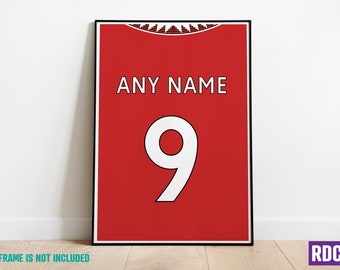 Manchester United Jersey Poster Personalized Name & Number FREE US SHIPPING 