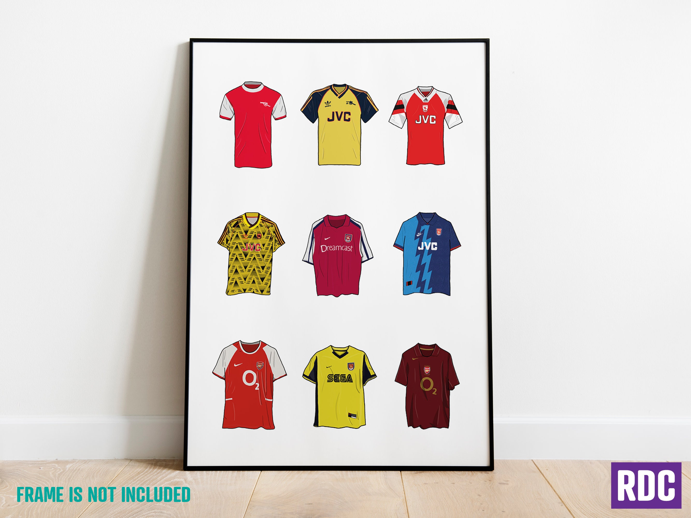 Arsenal - Classic Retro Football Shirt Inspired Art Print Arsenal - Classic Retro Football Shirt Inspired Art Print