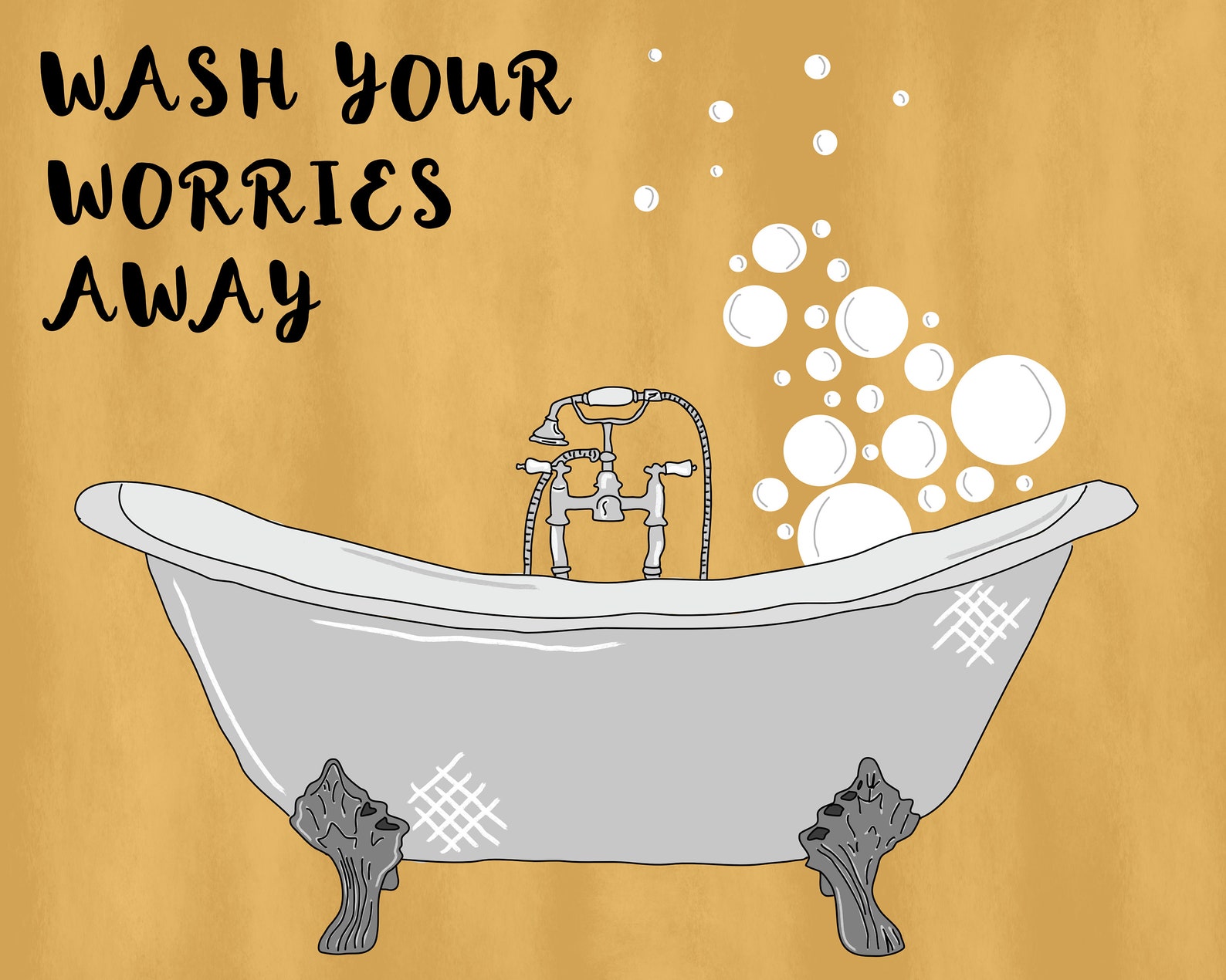 Wash Away Your Worries Bathroom Sign Bubbles Bathroom Wall Etsy