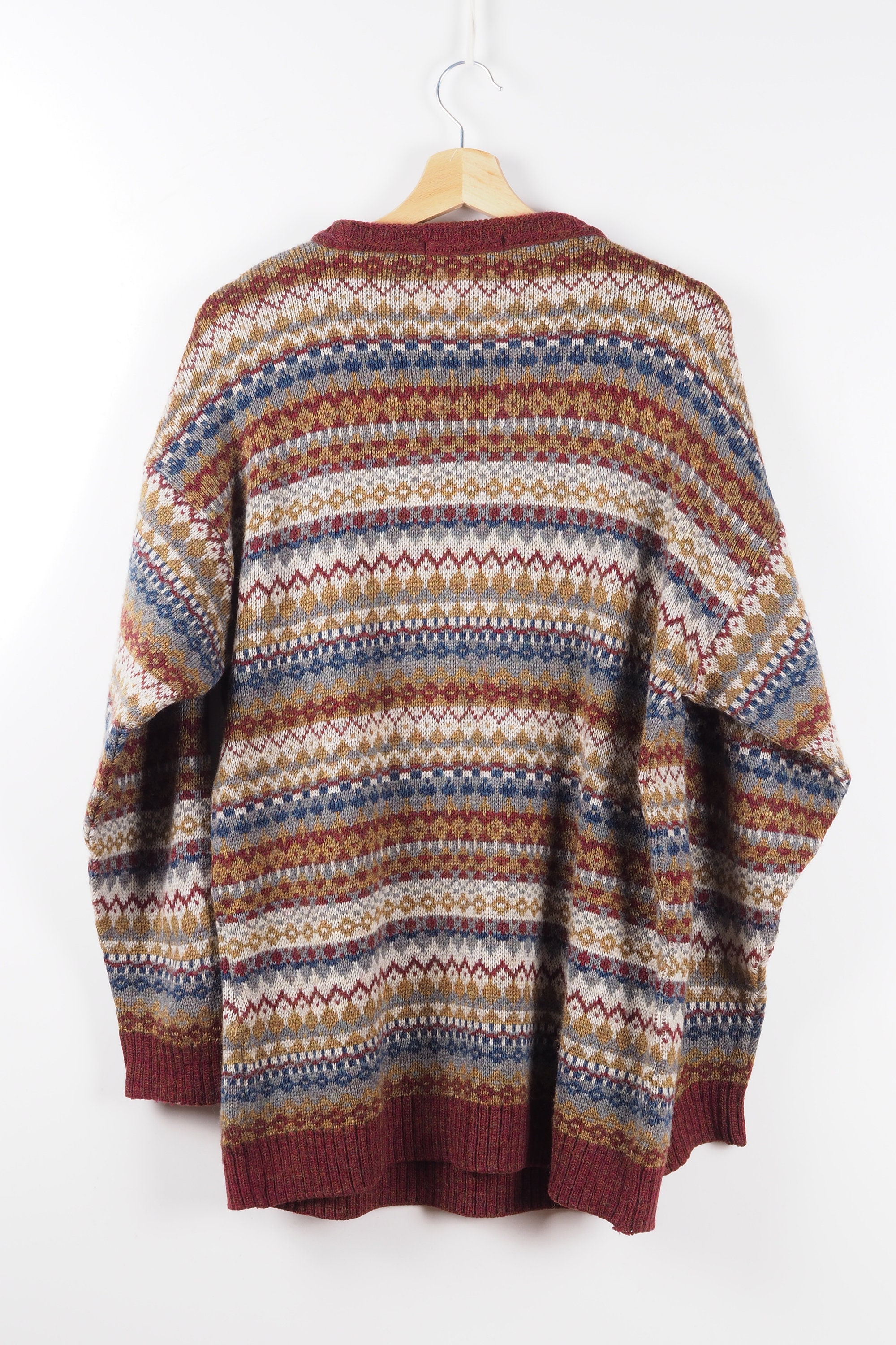 Vintage Mens Crazy Patterns Multicolor Striped Sweater Knit - Etsy UK