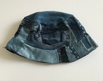 Large patchwork bucket hat