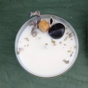 Sacred Sage Energy Clearing and Cleansing Intention Candle – Obsidian, Sage, Palo Santo for Protection, Purification & Positive Energy