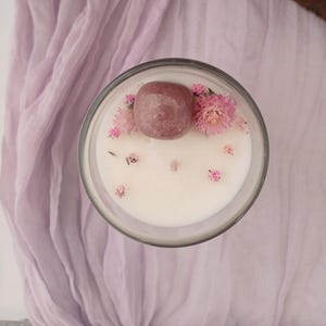 Self-Love Intention Candle: Healing Crystals & Plant-Based Oils