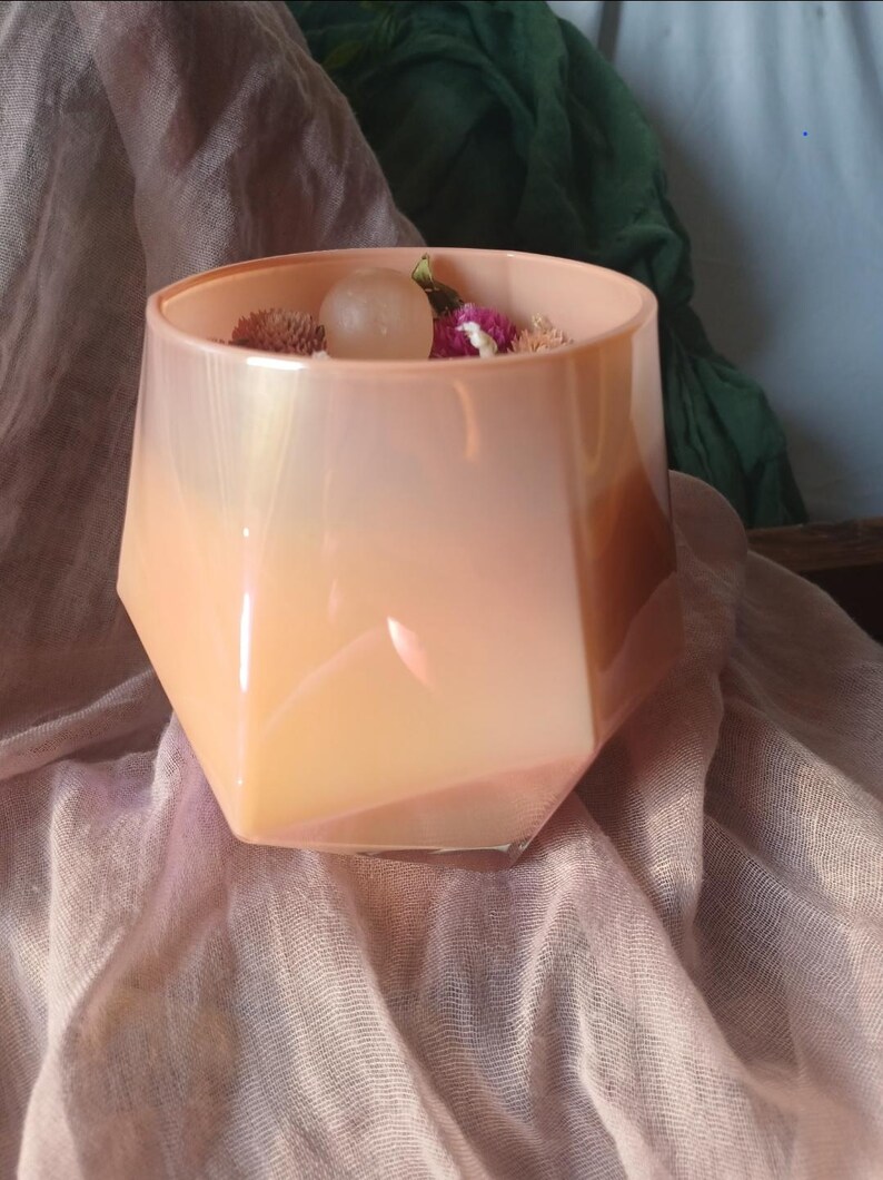 Grounding Intention Candle - Handpoured With Crystals, Plant Based ...