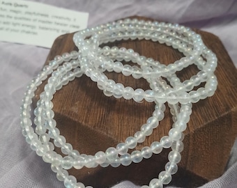 angel aura quartz crystal bracelet for healing energy, spiritual connection, and positivity