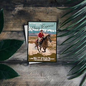 Carte postale vintage de voyage Pony Express Western Sacramento en Californie Missouri