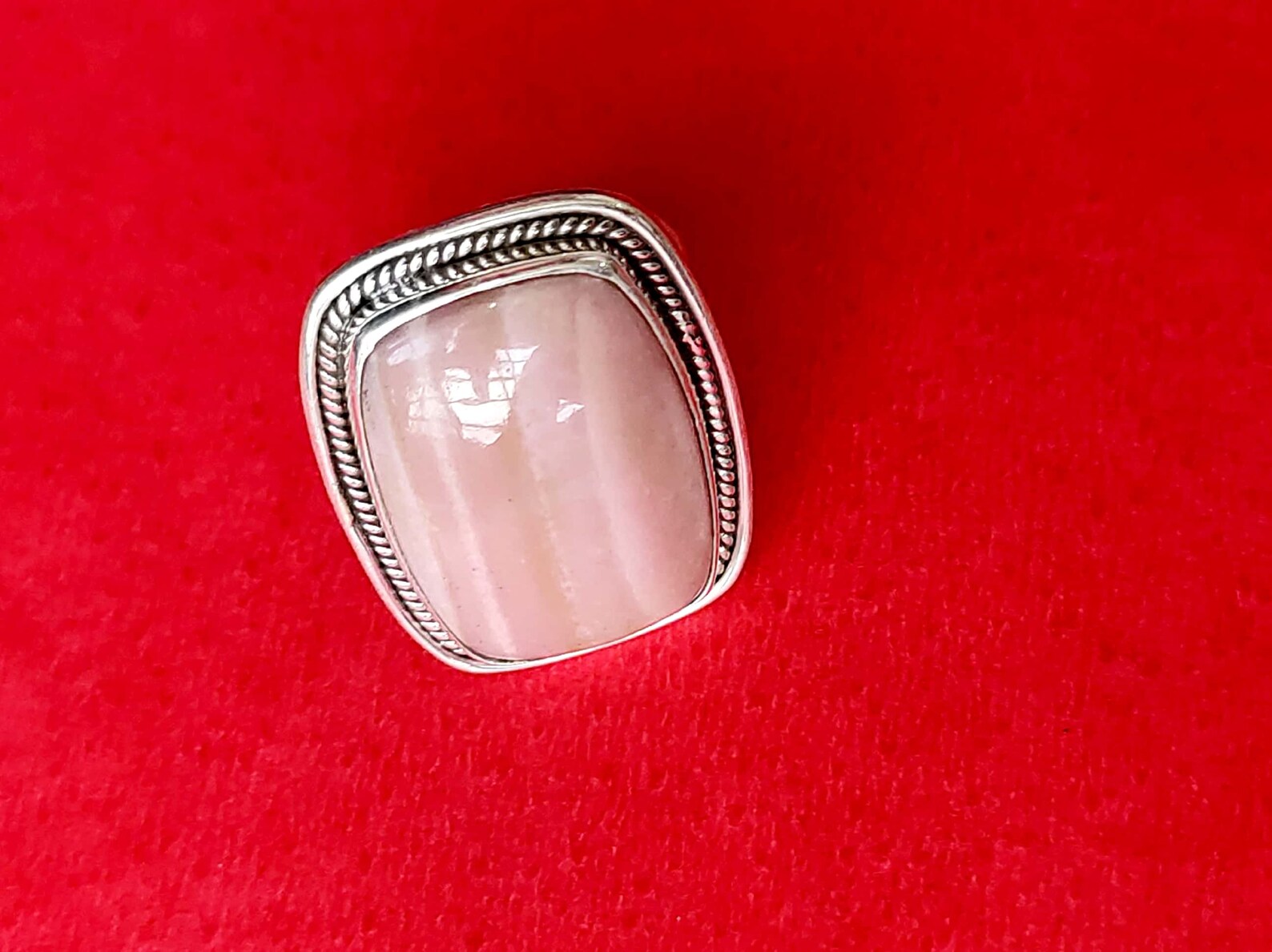 pink opal stone ring