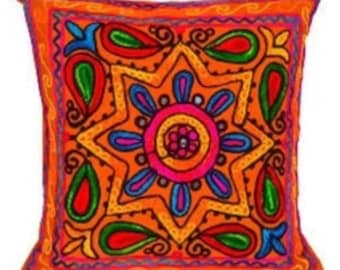 Federa per cuscino Suzani ricamata indiana 16 Home Decor federe