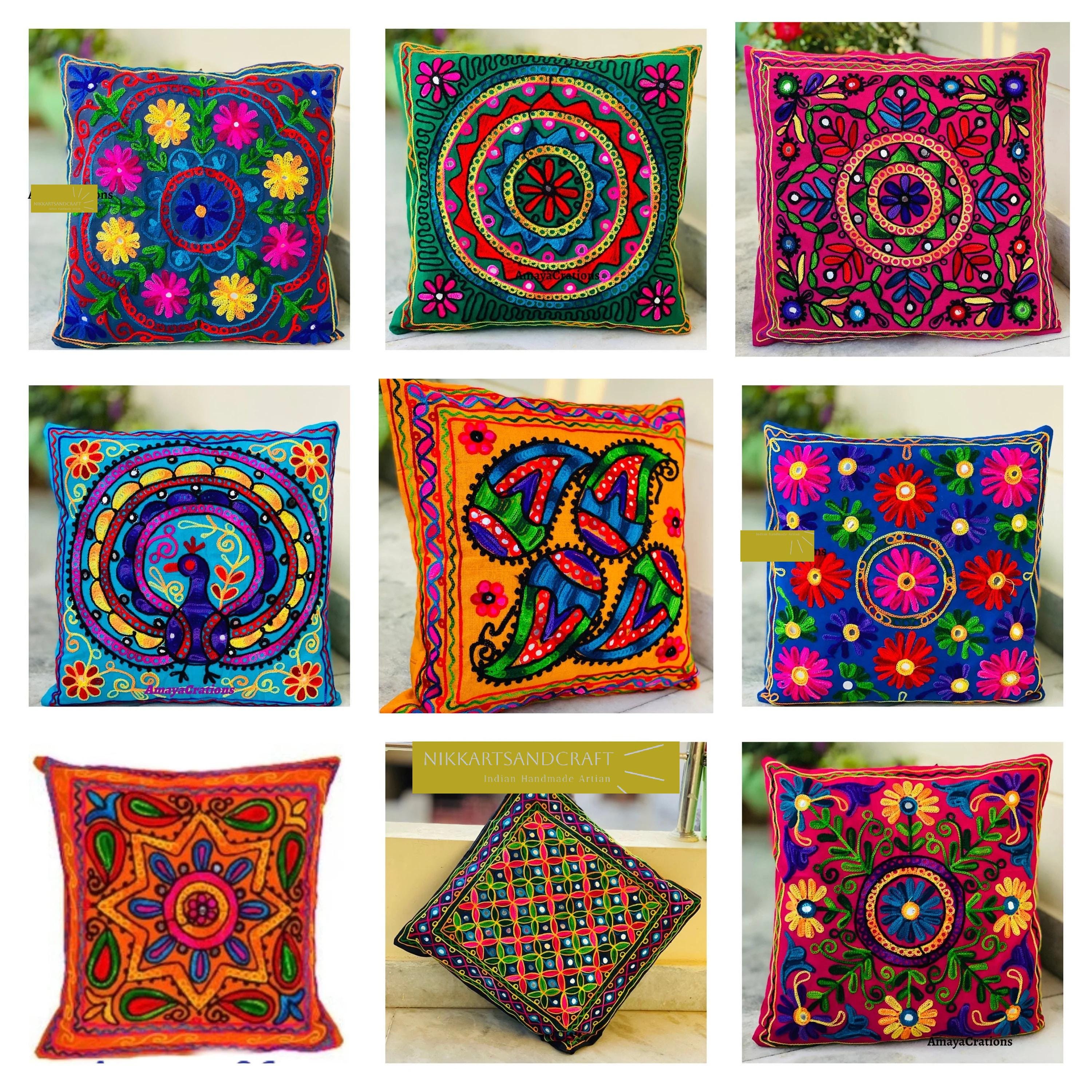 Mexican Pillow Cover / Embroidered Pillow Case / Colorful decorative pillow cover / colorful home decor / Mexican decor throw pillows