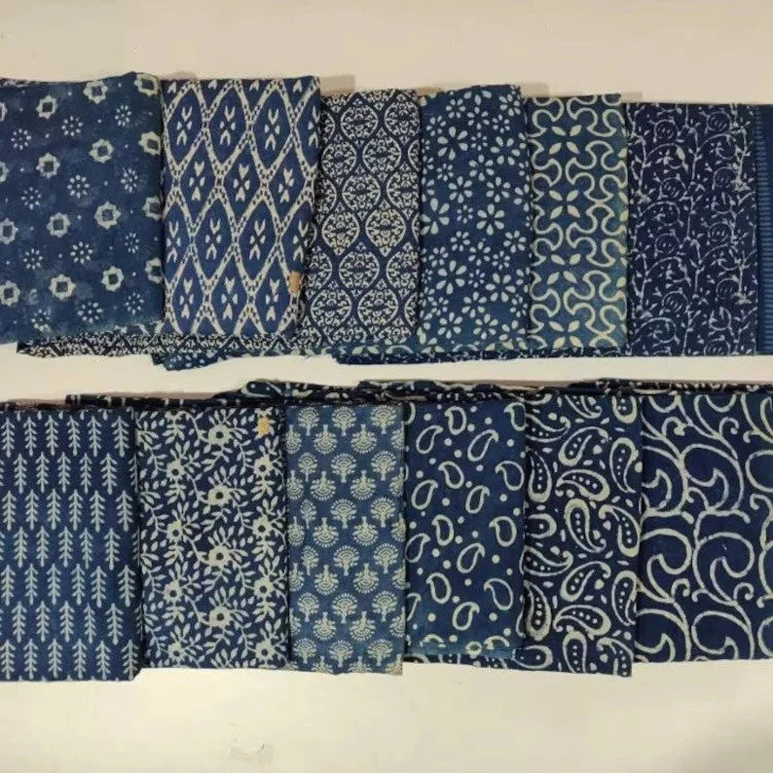 Set Of 12 Psc. Indigo Blue Napkins, Cotton napkins, Dinner Kitchen napkins, Table Cloth Napkins For wedding - 9x9 inches, Set Of 20 Pcs