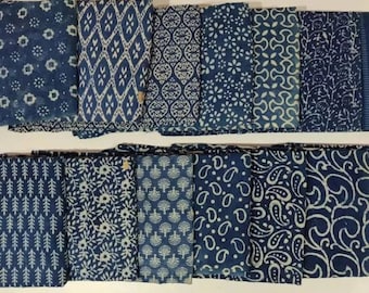 Lot de 12 pièces Serviettes bleu indigo, serviettes en coton, serviettes de cuisine, serviettes en nappe pour mariage