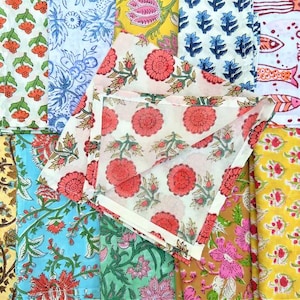 Assorted Napkins Set 20 Pcs HandBlock Printed Napkin Set 100 % Cotton Bohemian Mix and Match Block Print Cloth Dinner Table Reusable Napkins image 2