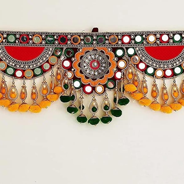 Indischer handgemachter bunter bestickter Türbehang Wanddekor Boho-Türbehang AmayaCrations