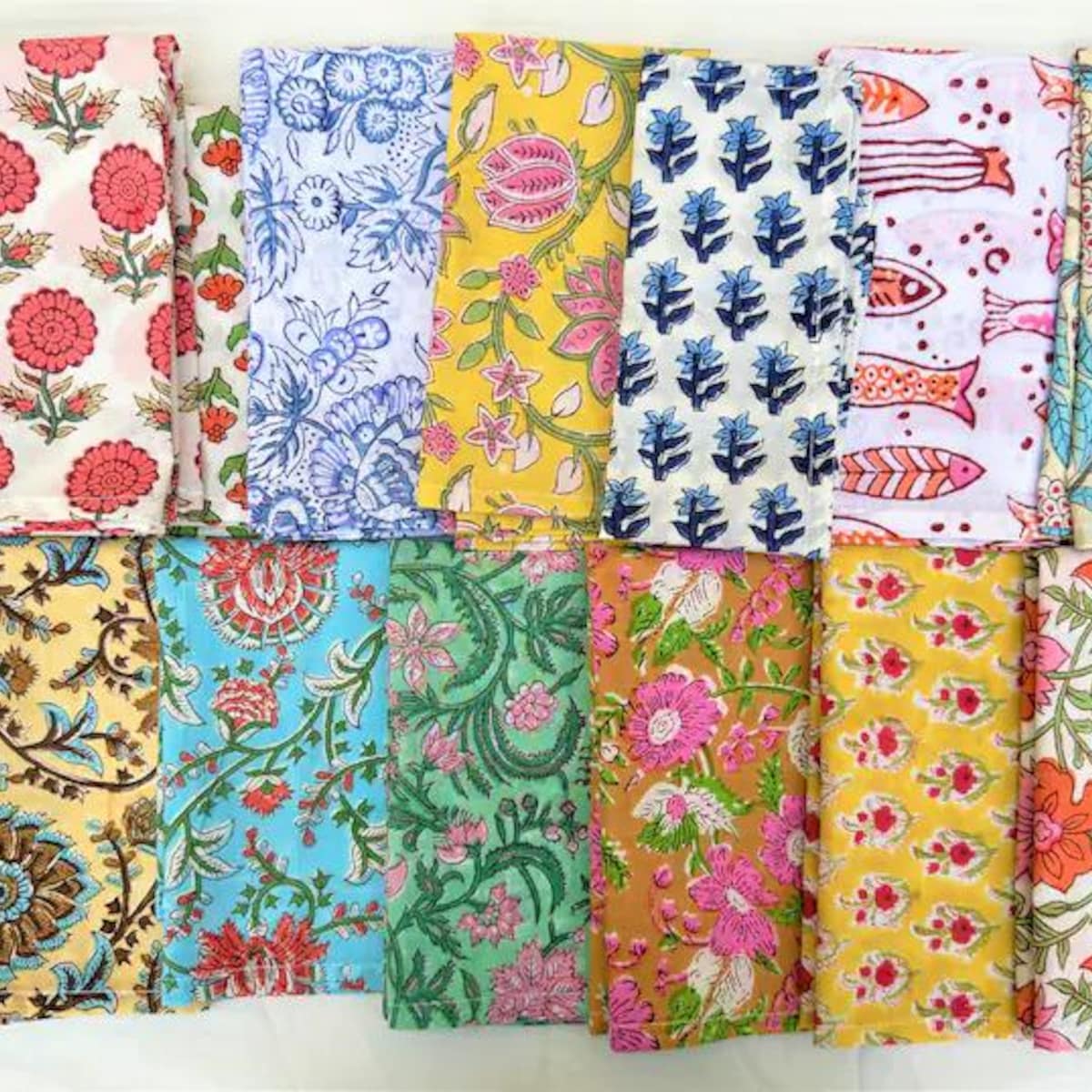 20 Pcs 12x12 Handblock Printed Napkin Set 100 % Cotton