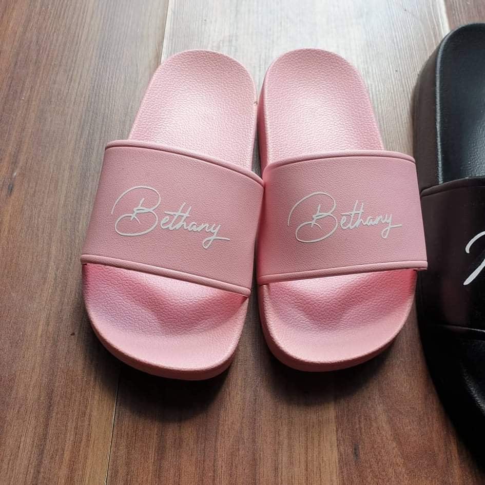 Personalised sliders Named kids and adults shoeswedding | Etsy