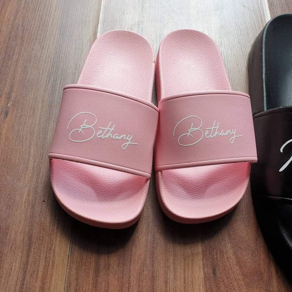 Personalised sliders Named kids and adults shoeswedding Etsy