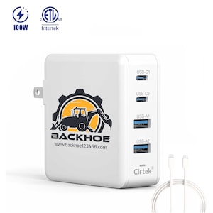 Custom logo 100W Fast Charger, Foldable USB-C Power Adapter for Laptop, Tablet & Phone, Compact Travel Charger with PD QC 3.0 Fast Charging